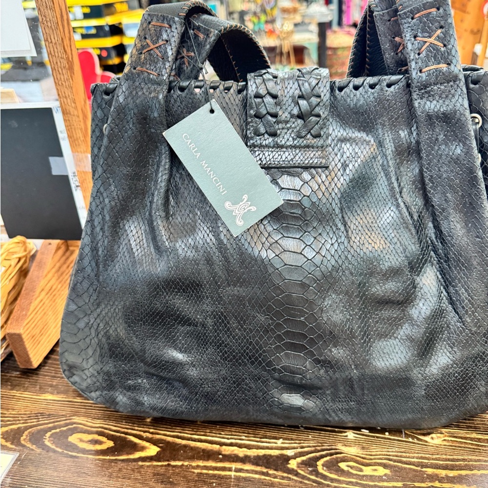 NWT Carla Mancini Python Leather Handbag NWT - image 2